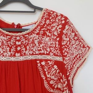 Red Embroidered Dress